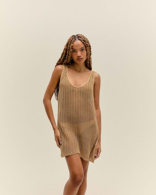 Vestido Beth Mini Tricot Bege Haight